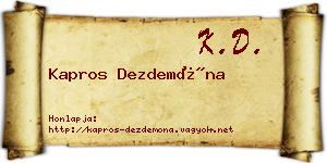 Kapros Dezdemóna névjegykártya